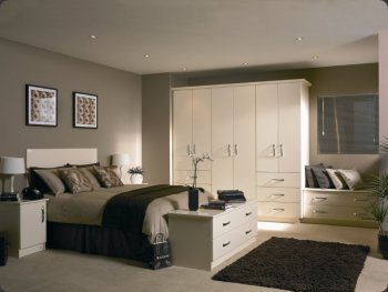 High Gloss / Cream Wardrobe
